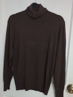 Apt 9 Sz L Classic Brown Turtleneck Sweater - Lightweight Knit
